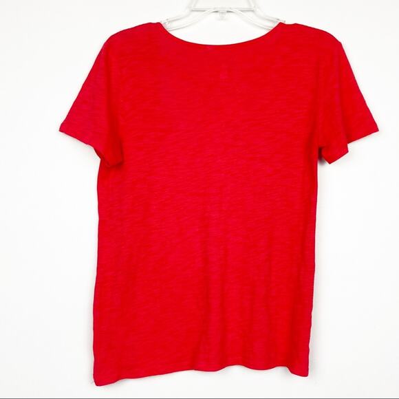 Me To We Red Short Sleeve Y Neck Shirt Sz S - Picture 3 of 4